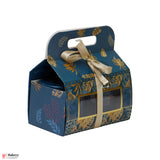 7x3.75x7 inches Elegant Blue & Gold Gift Box with 2 Premium Storage Tins | Pack Of 10