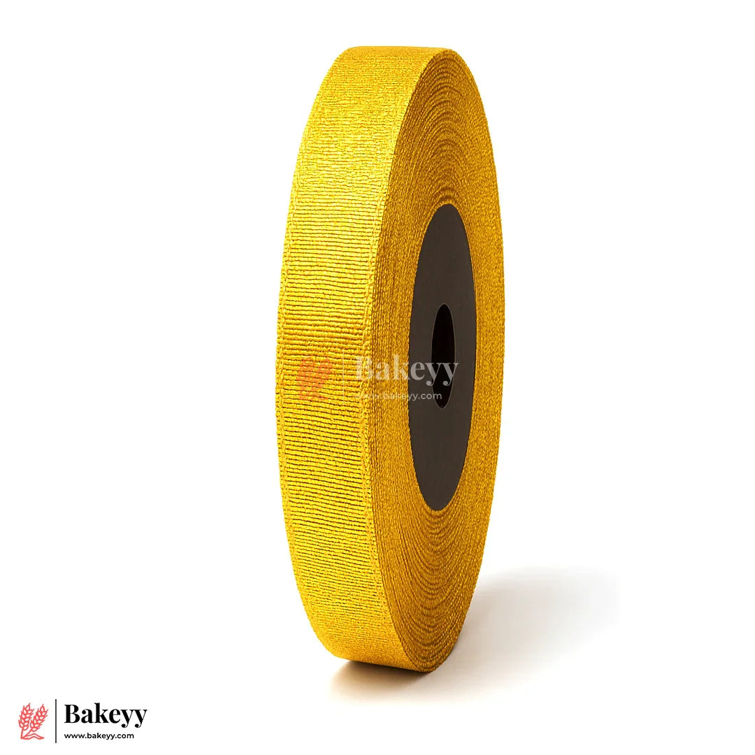 25mtr Premium 1.5cm Metallic Gold Ribbon Roll – Elegant Shiny Finish| 1 Roll