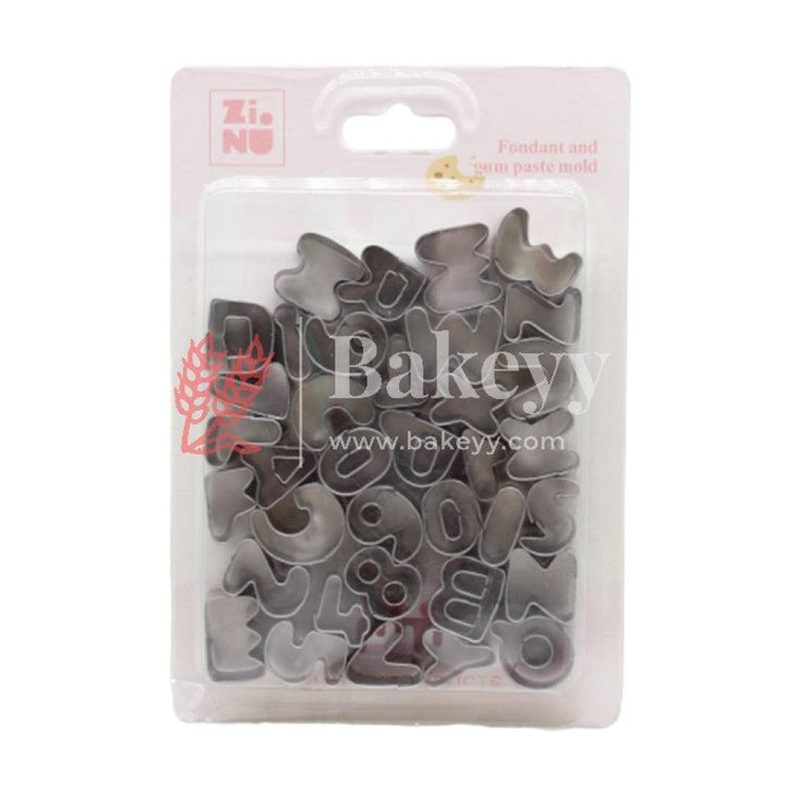 Alphabet and Number Cookies Cutter Set of 36 - Bakeyy.com