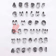 Alphabet and Number Cookies Cutter Set of 36 - Bakeyy.com - India - Alphabet and Number Cookies Cutter Set of 36 - Small