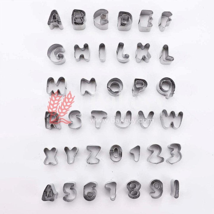Alphabet and Number Cookies Cutter Set of 36 - Bakeyy.com