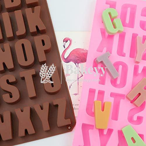 Alphabet Large Silicone Mould Fondant Chocolate Resin Clay Candle Mould DIY - Bakeyy.com - India - Alphabet Large Silicone Mould Fondant Chocolate Resin Clay Candle Mould DIY - Default Title