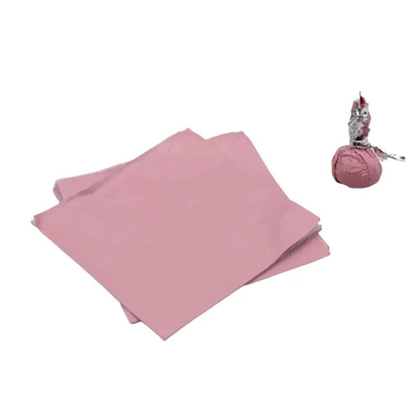 Aluminium Chocolate Wrappers | Baby Pink Colour | Pack Of 200 - Bakeyy.com