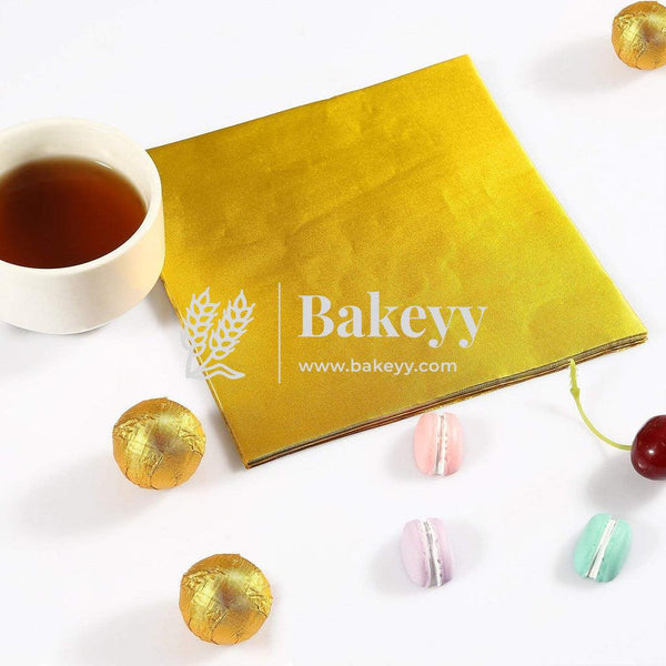 Aluminium Chocolate Wrappers | Gold Colour | Pack Of 200 - Bakeyy.com