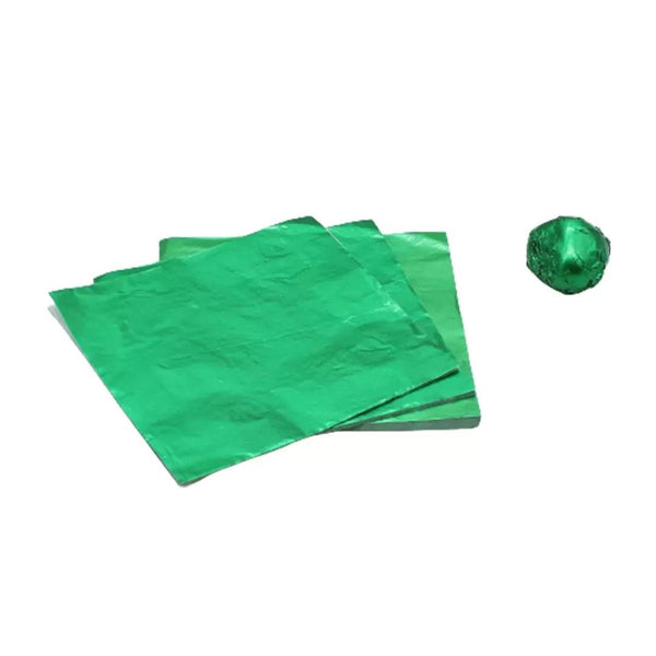 Aluminium Chocolate Wrappers | Green | Pack Of 200 - Bakeyy.com