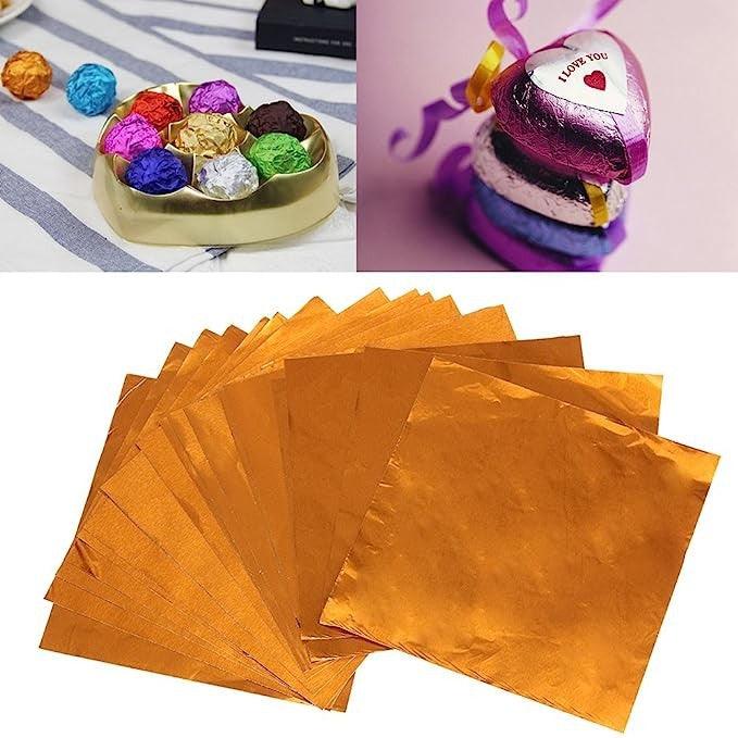 Aluminium Chocolate Wrappers | Orange Colour | Pack Of 200 - Bakeyy.com - India - Aluminium Chocolate Wrappers | Orange Colour | Pack Of 200 - Default Title