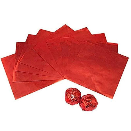 Aluminium Chocolate Wrappers | Red Colour | Pack Of 200 - Bakeyy.com - India - Aluminium Chocolate Wrappers | Red Colour | Pack Of 200 - Default Title