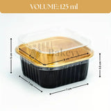 Aluminum Foil Baking Containers with Transparent Lid | Square Tins | Bake N Serve | Pack of 100