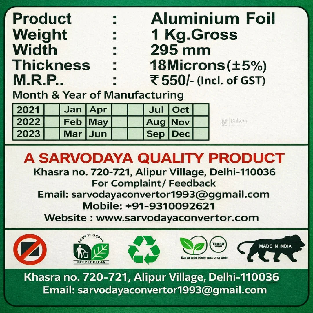 Aluminium Foil Roll | 1 Kg Gross | Pack of 1