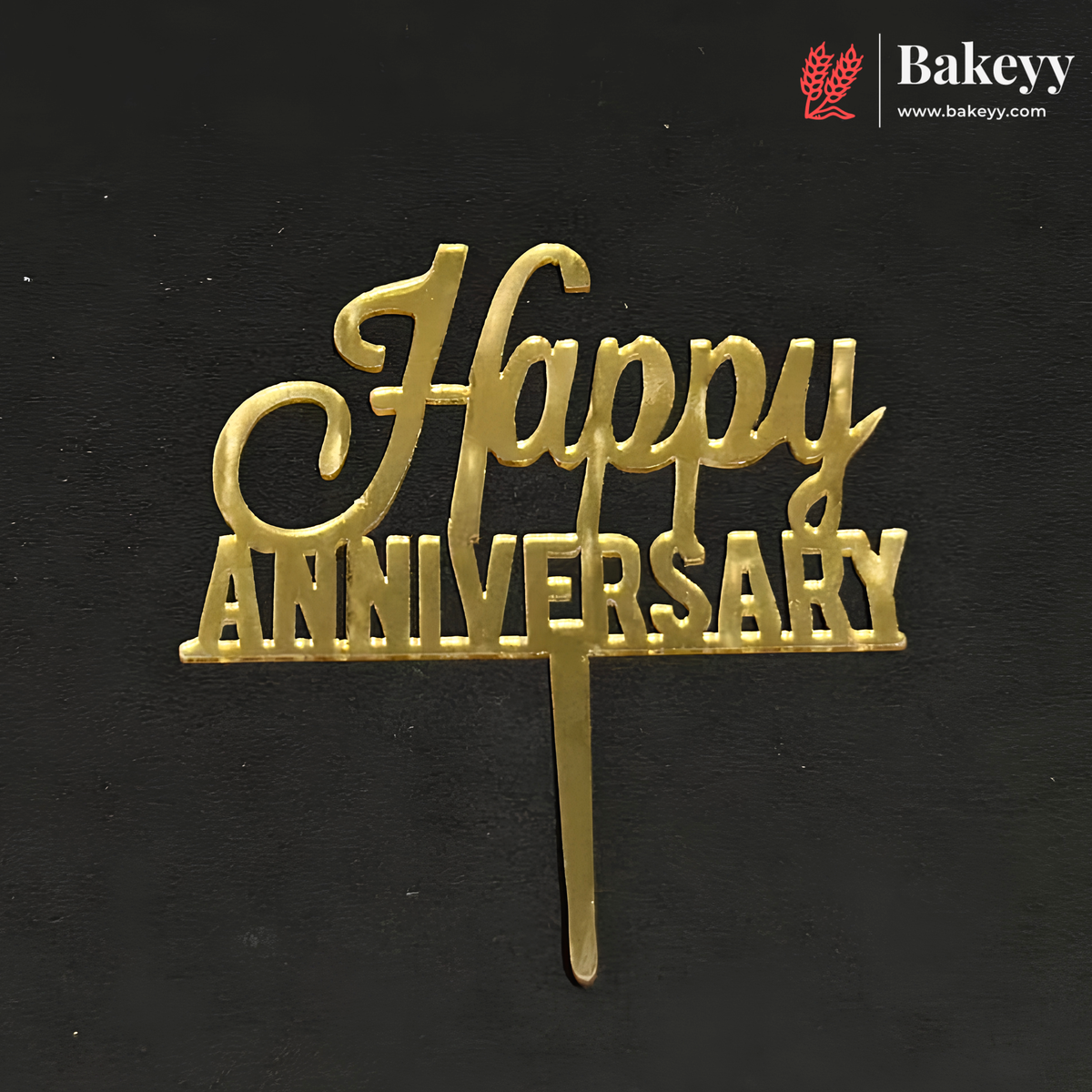 4 Inch Happy Anniversary Acrylic Cake Topper | Pack of 1