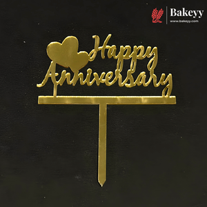 4 Inch Happy Anniversary Acrylic Cake Topper | Pack of 1