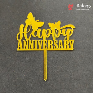 3 Inch Happy Anniversary Acrylic Cake Topper | Multiple Designs | Pack of 10