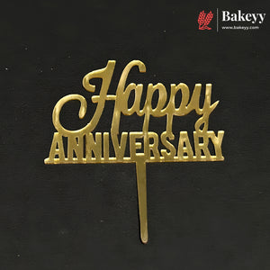 3 Inch Happy Anniversary Acrylic Cake Topper | Mixed Designs | Pack of 10