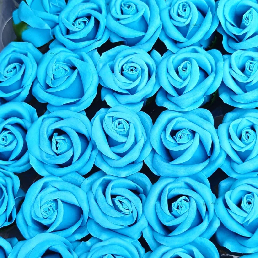 Artificial Soap Rose Flowers | Realistic Rose Heads for Gift Boxes, Hampers & Decoration | Pack of 50 (Copy) - Bakeyy.com - India - Artificial Soap Rose Flowers | Realistic Rose Heads for Gift Boxes, Hampers & Decoration | Pack of 50 (Copy) - Blue 480.00