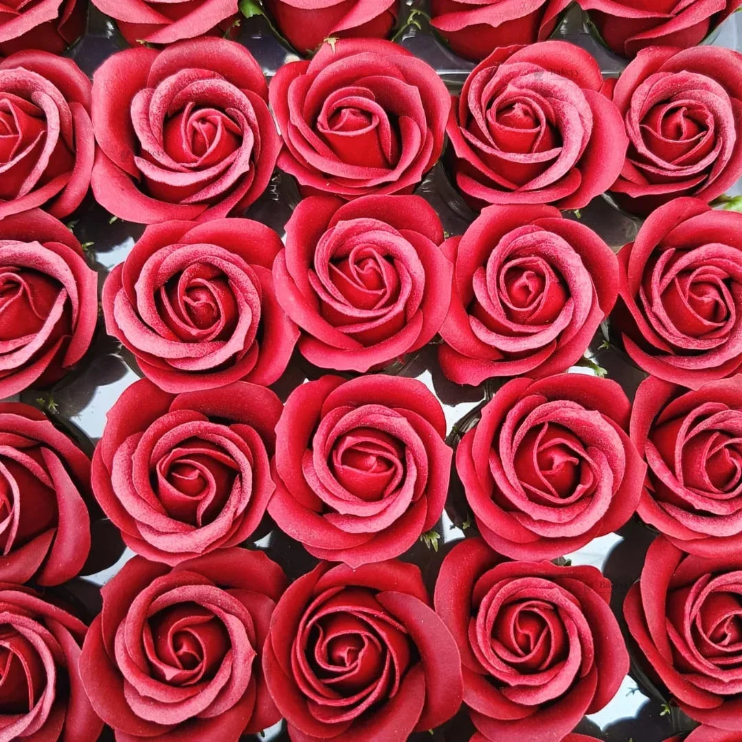 Artificial Soap Rose Flowers | Realistic Rose Heads for Gift Boxes, Hampers & Decoration | Pack of 50 (Copy) - Bakeyy.com - India - Artificial Soap Rose Flowers | Realistic Rose Heads for Gift Boxes, Hampers & Decoration | Pack of 50 (Copy) - Maroon 480.00