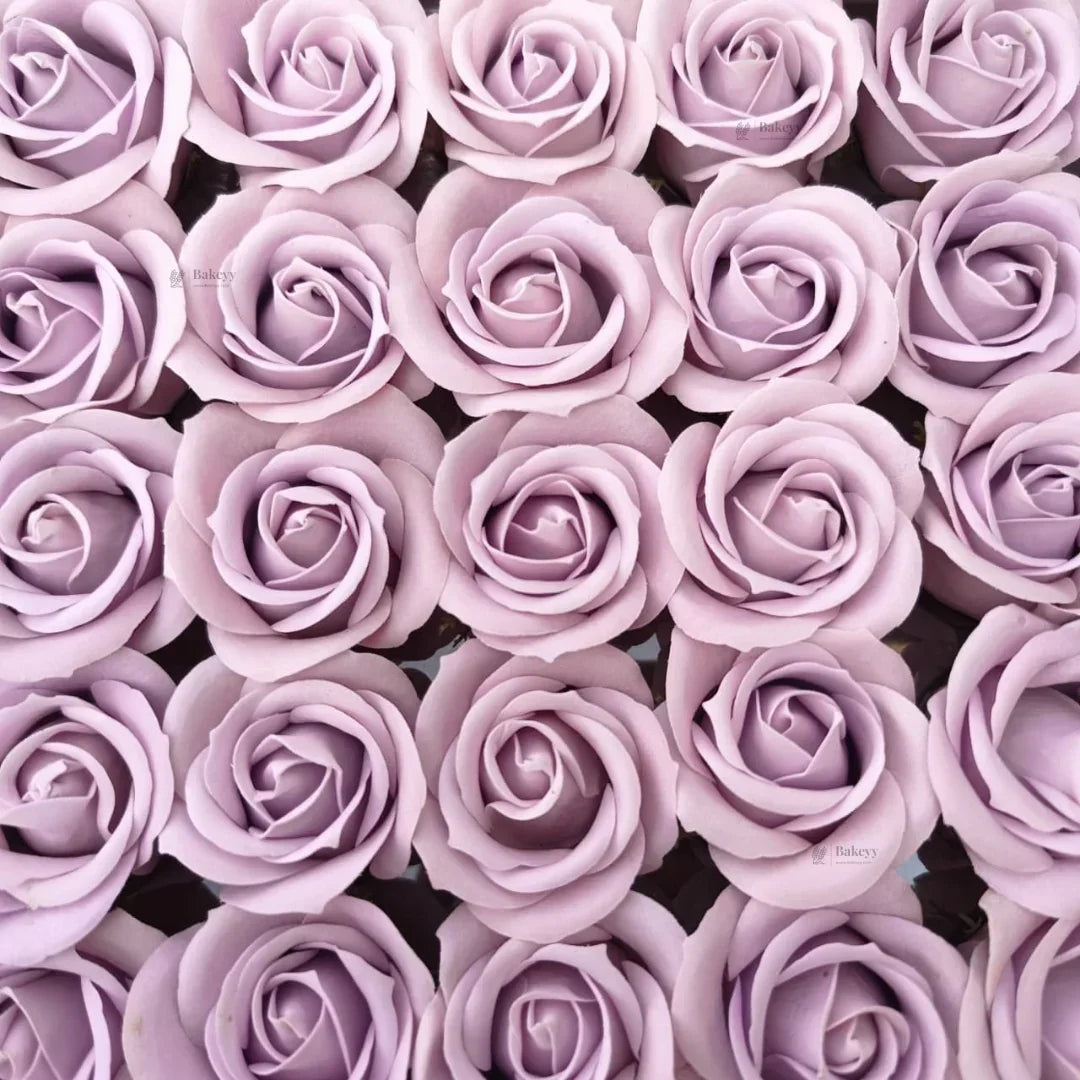 Artificial Soap Rose Flowers | Realistic Rose Heads for Gift Boxes, Hampers & Decoration | Pack of 50 (Copy) - Bakeyy.com - India - Artificial Soap Rose Flowers | Realistic Rose Heads for Gift Boxes, Hampers & Decoration | Pack of 50 (Copy) - Lavender 480.00