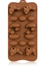 14-Cavity | Animal & Egg Shape Silicone Chocolate & Candy Mould| 1 Piece