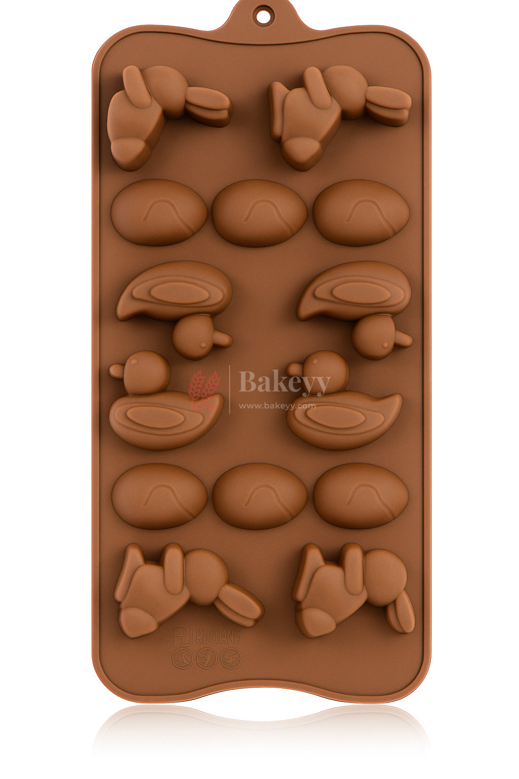 14-Cavity | Animal & Egg Shape Silicone Chocolate & Candy Mould| 1 Piece