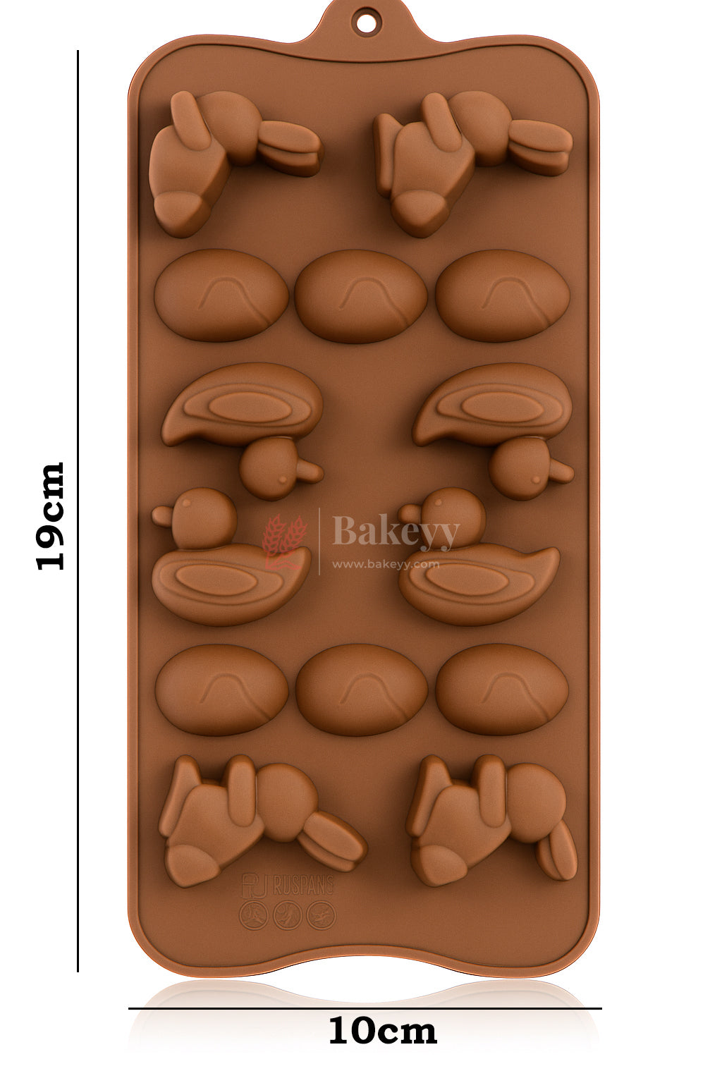 14-Cavity | Animal & Egg Shape Silicone Chocolate & Candy Mould| 1 Piece