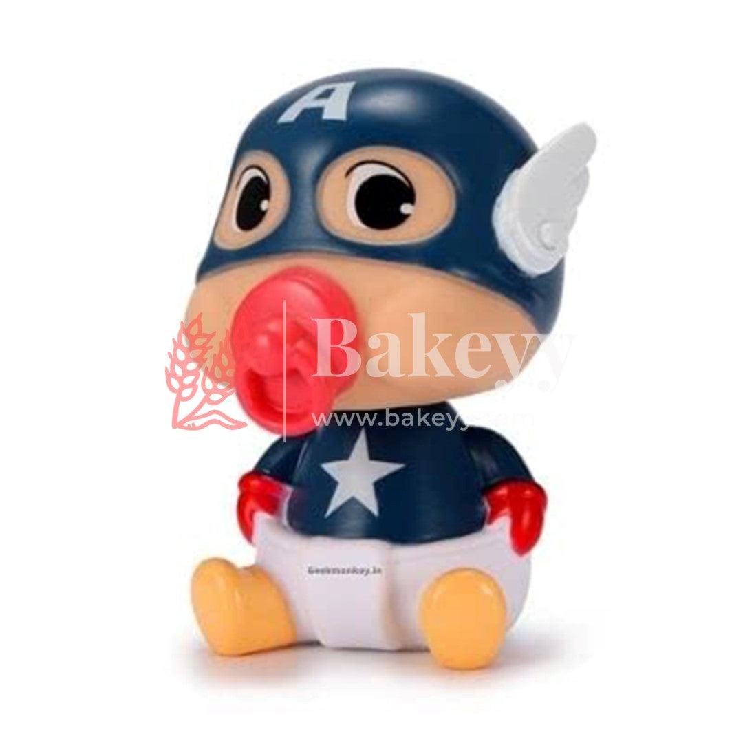 Baby Captain America Bobble Head Cake Topper l Doll Toy Cake Topper - Bakeyy.com - India - Baby Captain America Bobble Head Cake Topper l Doll Toy Cake Topper - Default Title