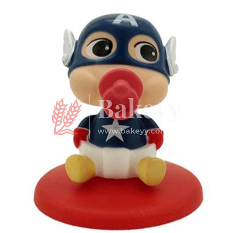 Baby Captain America Bobble Head Cake Topper l Doll Toy Cake Topper - Bakeyy.com - India - Baby Captain America Bobble Head Cake Topper l Doll Toy Cake Topper - Default Title