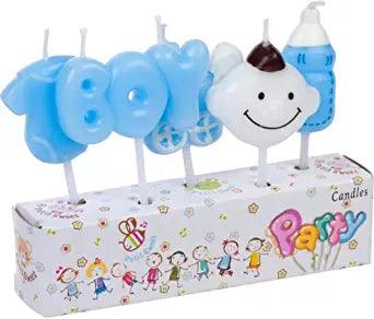 Baby Shower Boy Candles Cake | 8 pcs | For Birthday, Baby Shower & Cake Decoration - Bakeyy.com