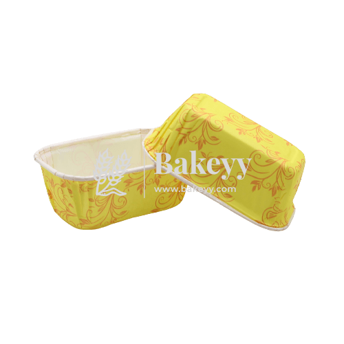 100 g Bake and Serve Rectangle Mould | Pack of 50 | Paper Baking Mould | Plum Cake Bar Mould - Bakeyy.com