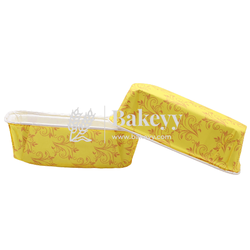 250 g Bake and Serve Rectangle Mould | Pack of 50 | Paper Baking Mould | Plum Cake Bar Mould - Bakeyy.com