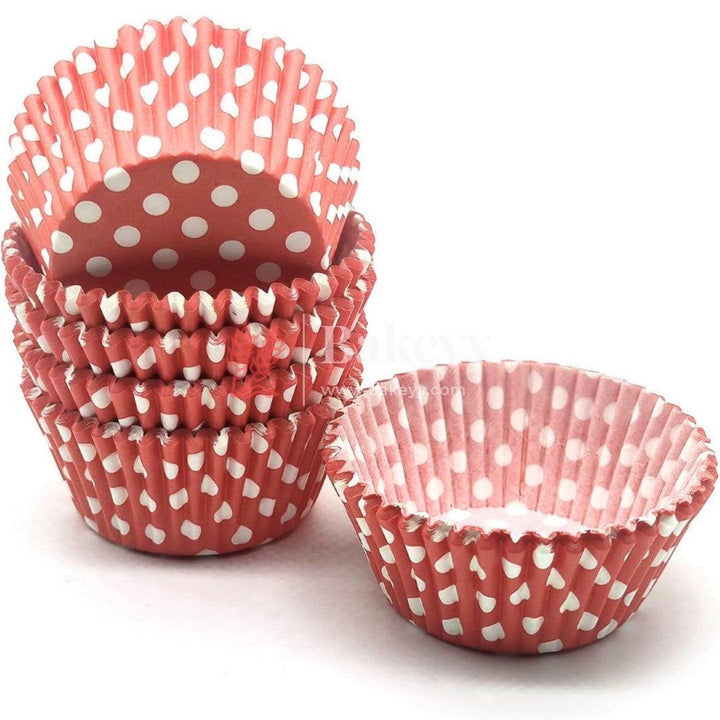 Bake and Serve Round Cupcake Mould | Paper Thick Baking Mould | Red Color | Pack of 300 - Bakeyy.com