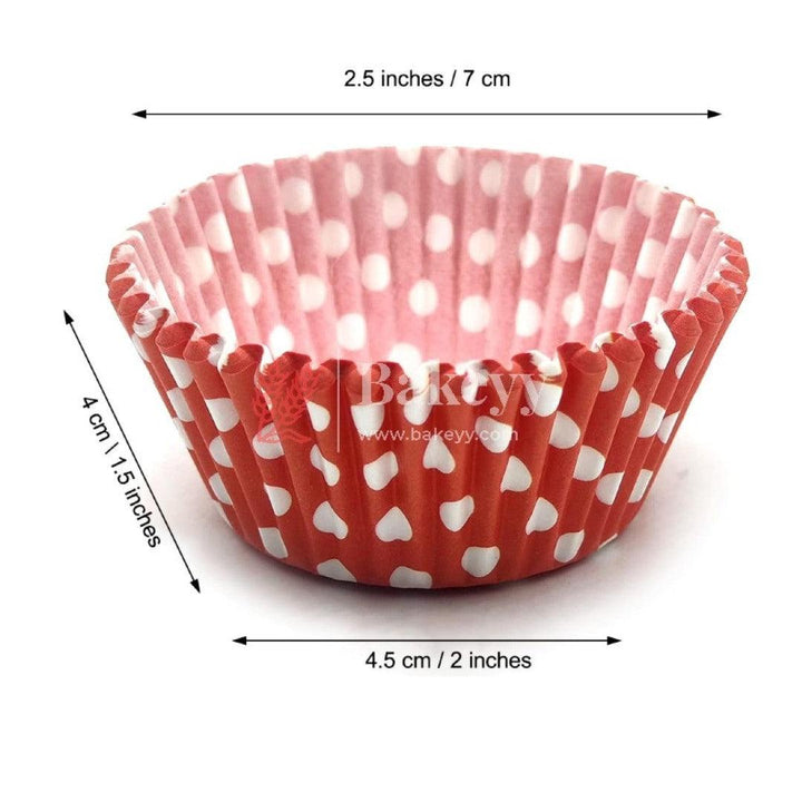 Bake and Serve Round Cupcake Mould | Paper Thick Baking Mould | Red Color | Pack of 300 - Bakeyy.com