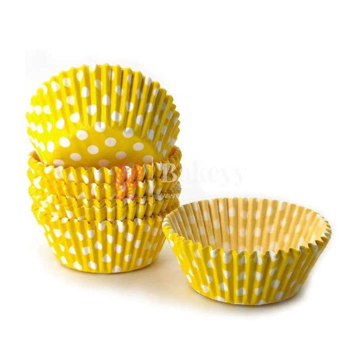 Bake and Serve Round Cupcake Mould | Paper Thick Baking Mould | Yellow Color | Pack of 300 - Bakeyy.com