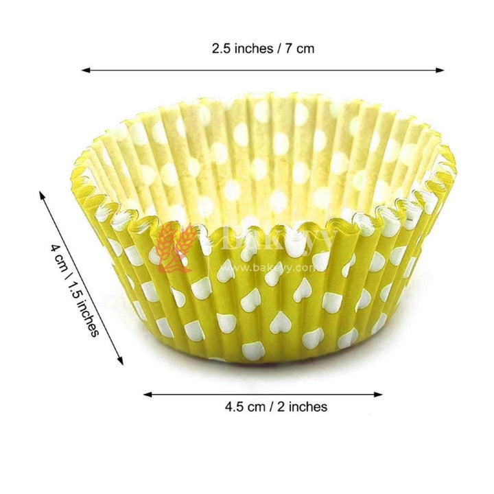 Bake and Serve Round Cupcake Mould | Paper Thick Baking Mould | Yellow Color | Pack of 300 - Bakeyy.com