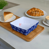 Brownie Bake N Serve Paper Trays | Pack of 50 | Floral Print Square Cups in Red, Blue & Brown for Elegant Baking & Serving - Bakeyy.com - India - Brownie Bake N Serve Paper Trays | Pack of 50 | Floral Print Square Cups in Red, Blue & Brown for Elegant Baking & Serving - Blue