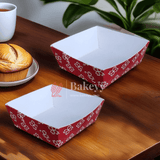 Brownie Bake N Serve Paper Trays | Pack of 50 | Floral Print Square Cups in Red, Blue & Brown for Elegant Baking & Serving - Bakeyy.com - India - Brownie Bake N Serve Paper Trays | Pack of 50 | Floral Print Square Cups in Red, Blue & Brown for Elegant Baking & Serving - Brown