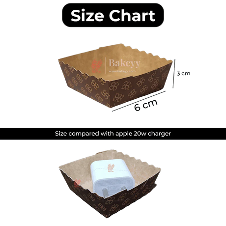 Brownie Bake N Serve Paper Trays | Pack of 50 | Floral Print Square Cups in Gold Flower Printed for Elegant Baking & Serving| - Bakeyy.com - India - Brownie Bake N Serve Paper Trays | Pack of 50 | Floral Print Square Cups in Gold Flower Printed for Elegant Baking & Serving| - Default Title