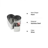 Baking equipment's Stainless Steel Commercial Heart Cookie Cutter (Set of 7 Cutters) - Bakeyy.com - India - Baking equipment's Stainless Steel Commercial Heart Cookie Cutter (Set of 7 Cutters) - Default Title