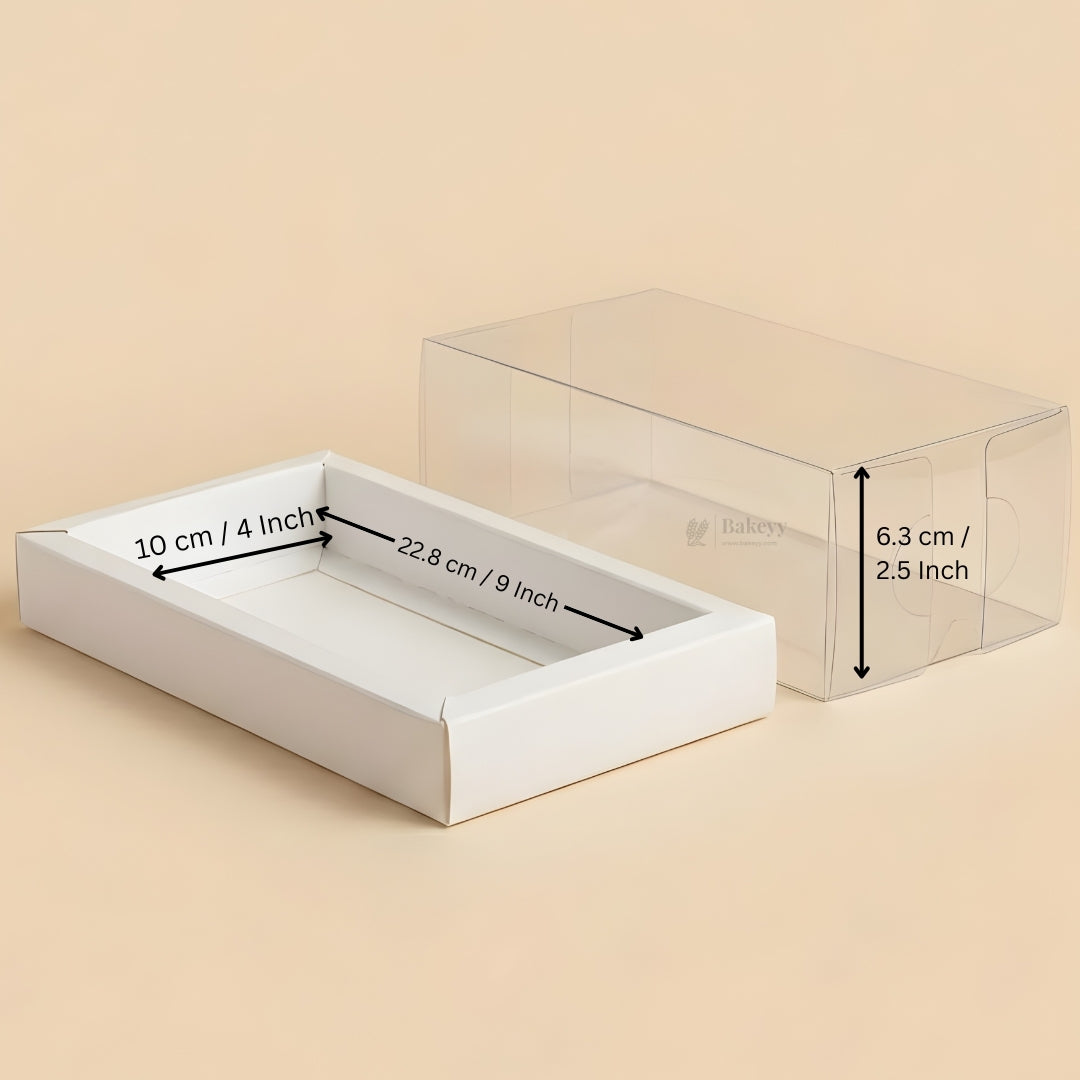 Bar Plum Cake Box with Transparent Cover | Clear Window Packaging | Pack of 50