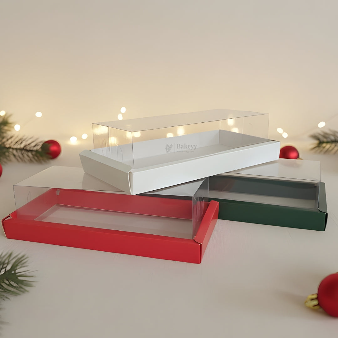 Bar Plum Cake Box with Transparent Cover | Clear Window Packaging | Pack of 50