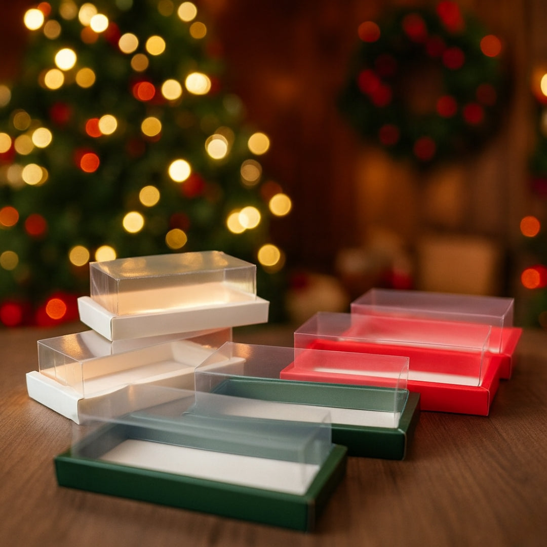 Bar Plum Cake Box with Transparent Cover | Clear Window Packaging | Pack of 50