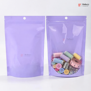 Transparent Front with Pastel Stand-Up Ziplock Pouch | Multiple Colors | Pack of 100