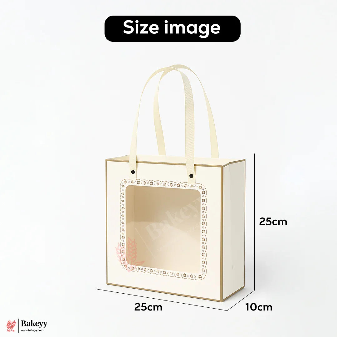2 in 1 Premium Window Gift Bag Come Box | 25x25x10cm | Pack Of 10