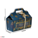 10x9x3.75 Inge Premium Navy Blue & Gold Gift Box with 3 Tins | Luxury Festive Hamper Packaging | Pack Of 10