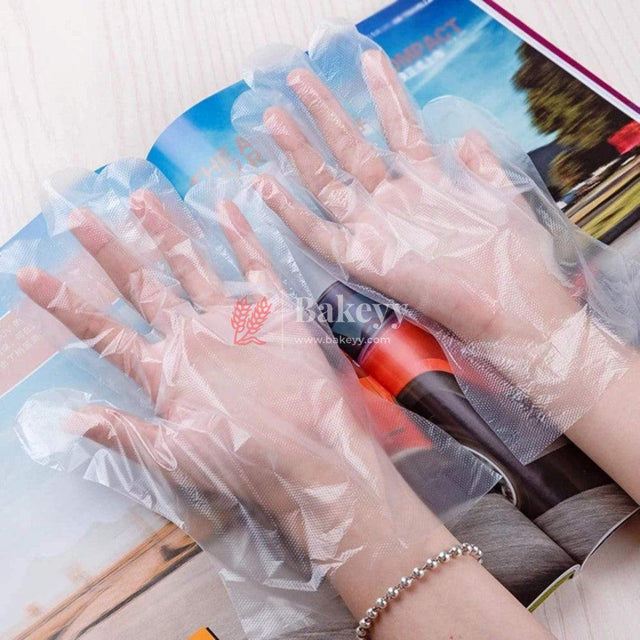 Disposable Hand Gloves | Transparent | Pack Of 100 - Bakeyy.com - India - Disposable Hand Gloves | Transparent | Pack Of 100 - Default Title