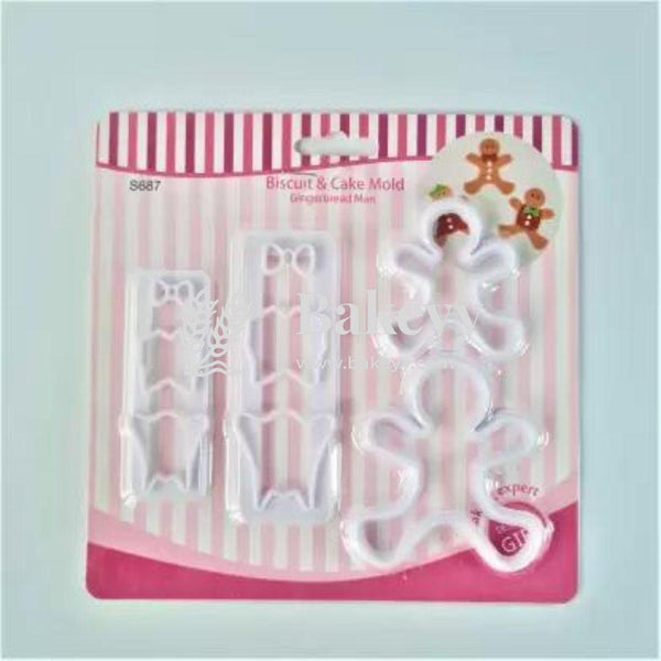 Biscuit & Cake Gingerbread Man Cookie Cutter set. Patch work Pastry Cutter - Bakeyy.com