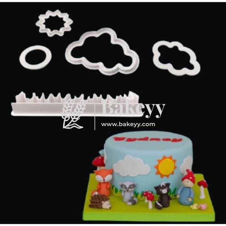 Biscuit & Cake Mold Cloud , Grass Series Cookie Cutter set. Patch work Pastry Cutter - Bakeyy.com