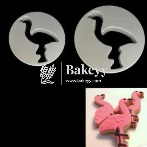 Biscuit &amp; Cake Flamingo plastic cutter set. Patch work Pastry Cutter | Pack Of 2 - Bakeyy.com