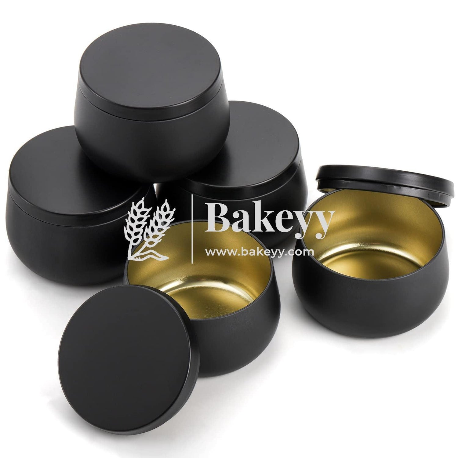 Black Candle Tin Box | Empty Decorative Tin Box | Chocolate Box | Candy Box | Gift Box | Pack Of 8 - Bakeyy.com - India - Black Candle Tin Box | Empty Decorative Tin Box | Chocolate Box | Candy Box | Gift Box | Pack Of 8 - Pack of 8