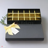 18 Cavity Hard Chocolate Box | Black Polka Dot Colour