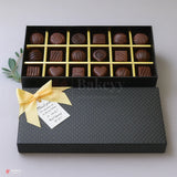 18 Cavity Hard Chocolate Box | Black Polka Dot Colour