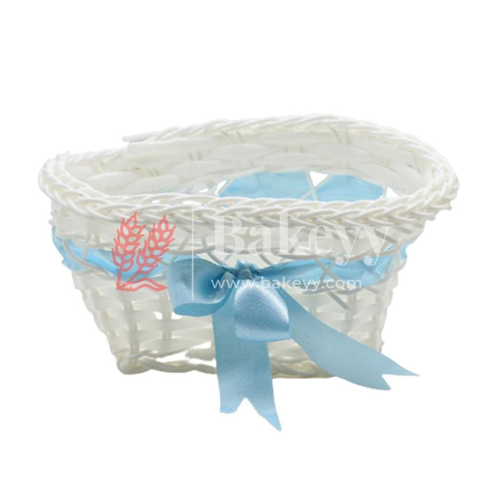 Blue Color Imitated Idyllic Weaving Basket Storage | Home Decoration - Bakeyy.com